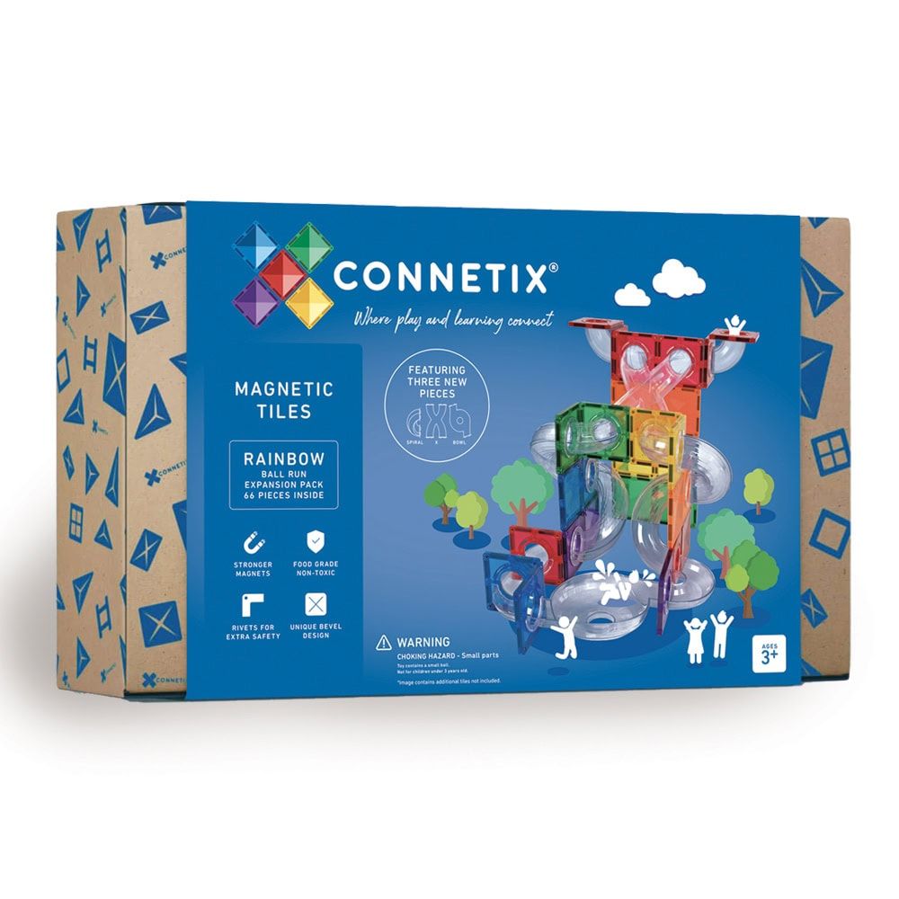 Connetix Ball Run Expansion Pack 66 dele - Regnbue