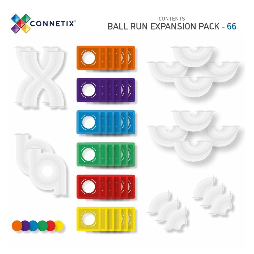 Connetix Ball Run Expansion Pack 66 dele - Regnbue