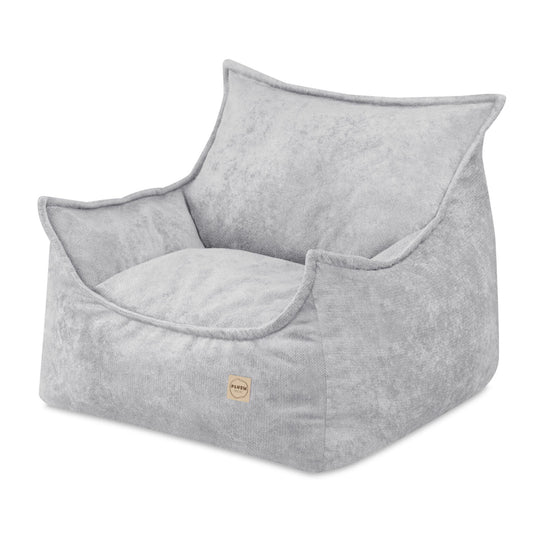 Plush Nest Roya lænestol til børn i premium chenille – grå