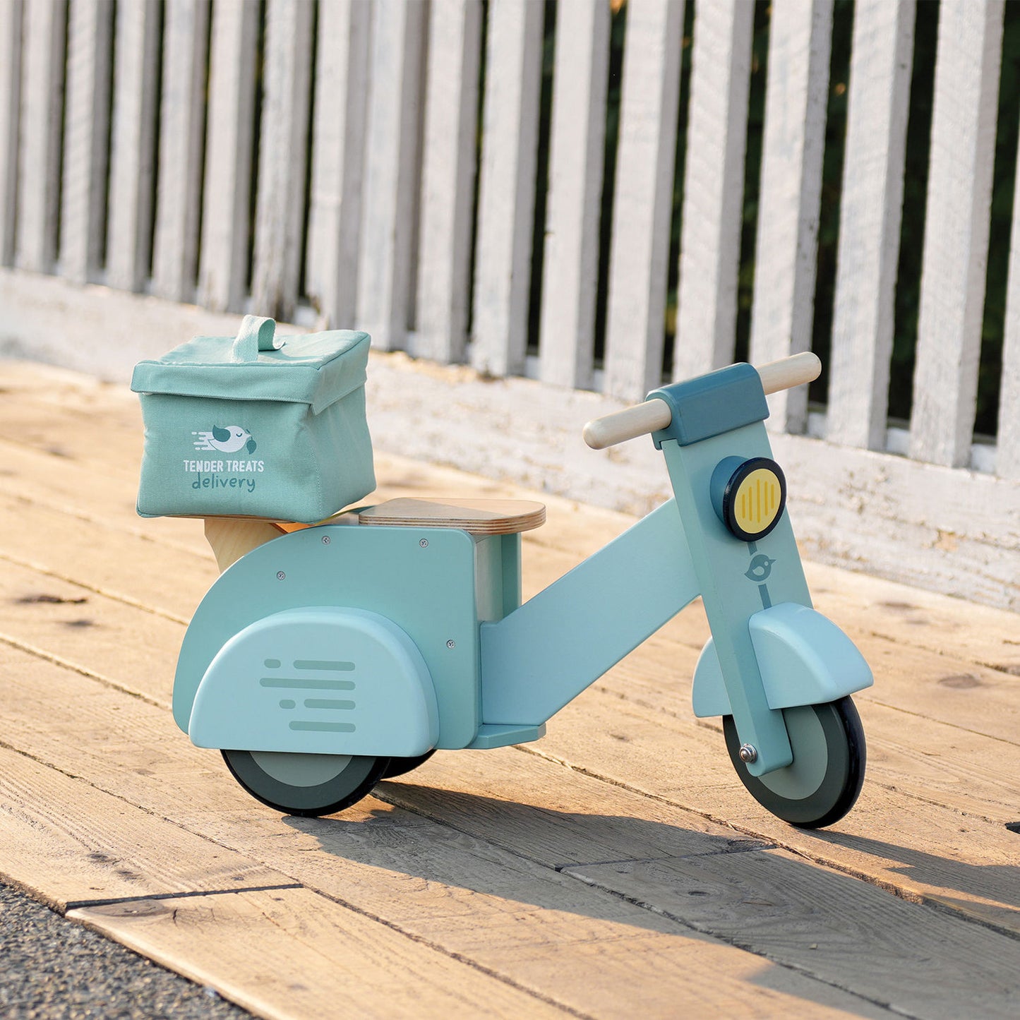 Tender Leaf Scooter i træ - turkis