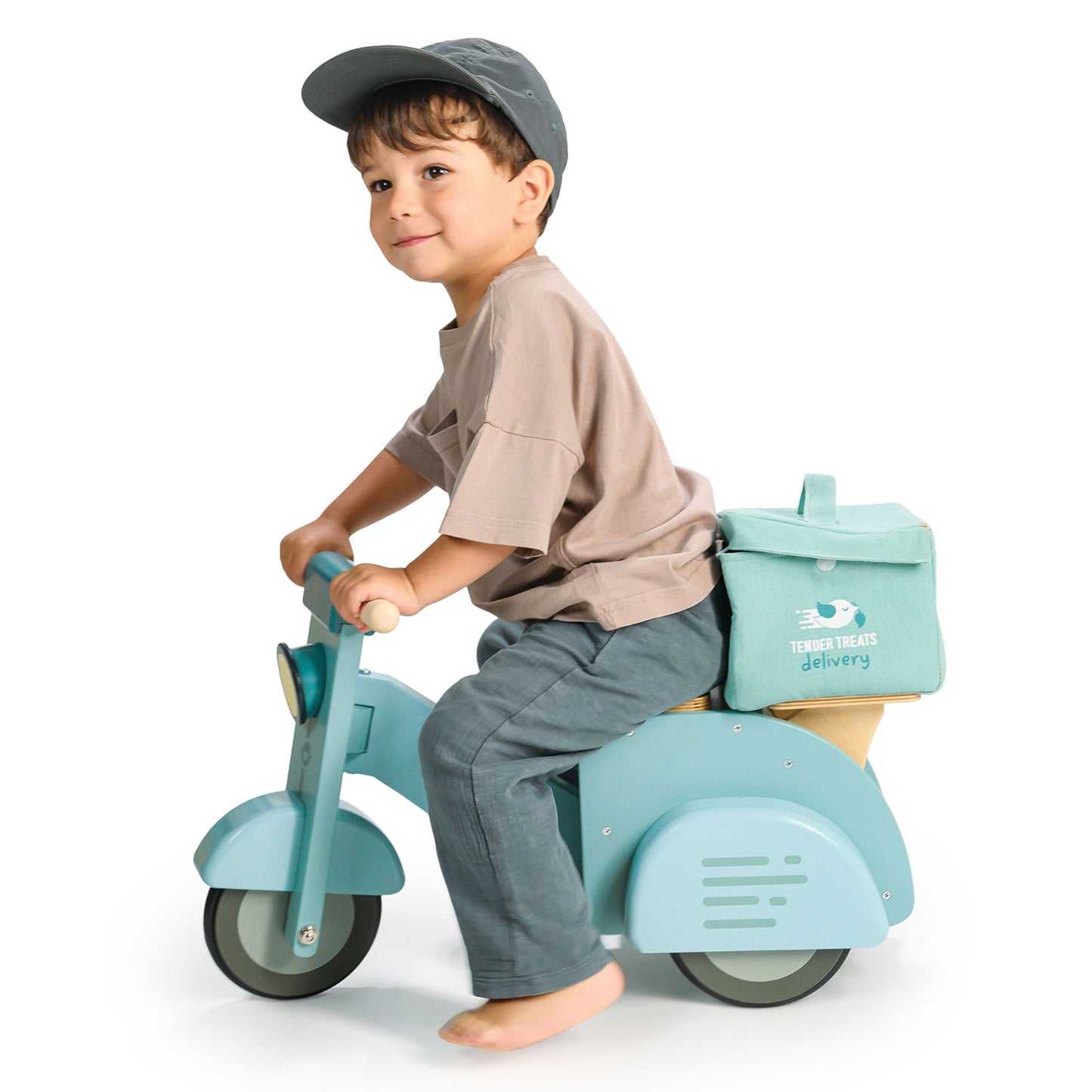 Tender Leaf Scooter i træ - turkis