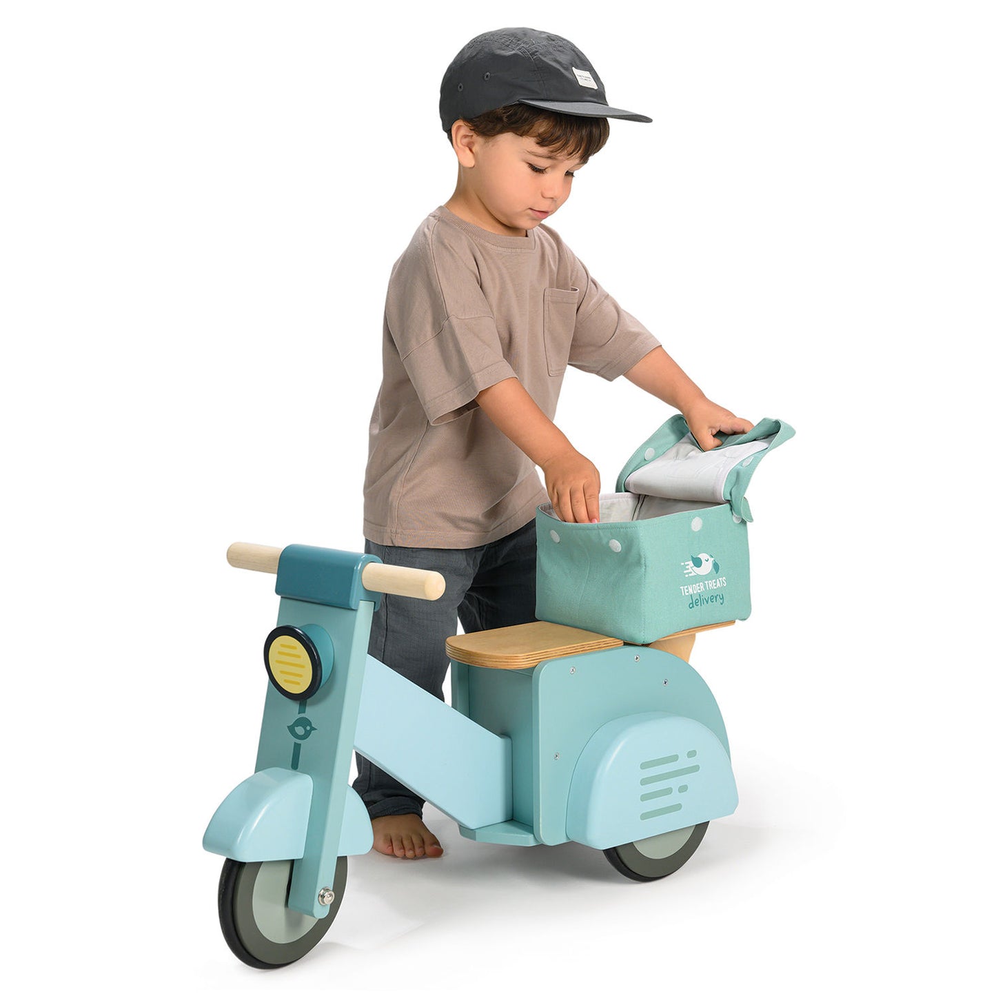 Tender Leaf Scooter i træ - turkis
