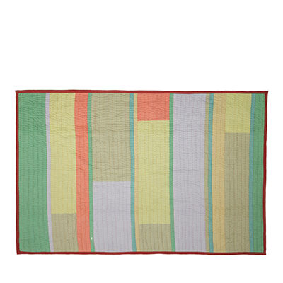 Hübsch Pavilion plaid – blokmønster i koral og pastelfarver