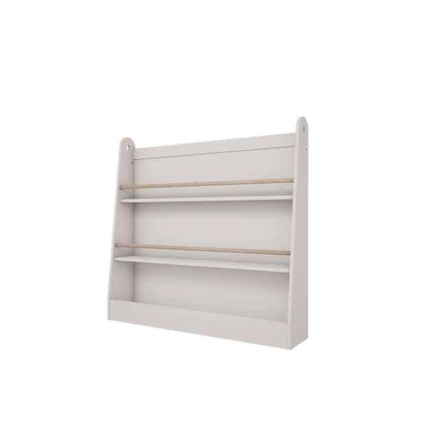 Wood Luck Design - Bookworm bogreol til børn – hvid