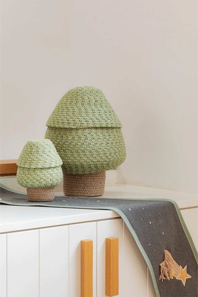 Lorena Canals kurv – Mini Tree grøn 13 x 19 cm