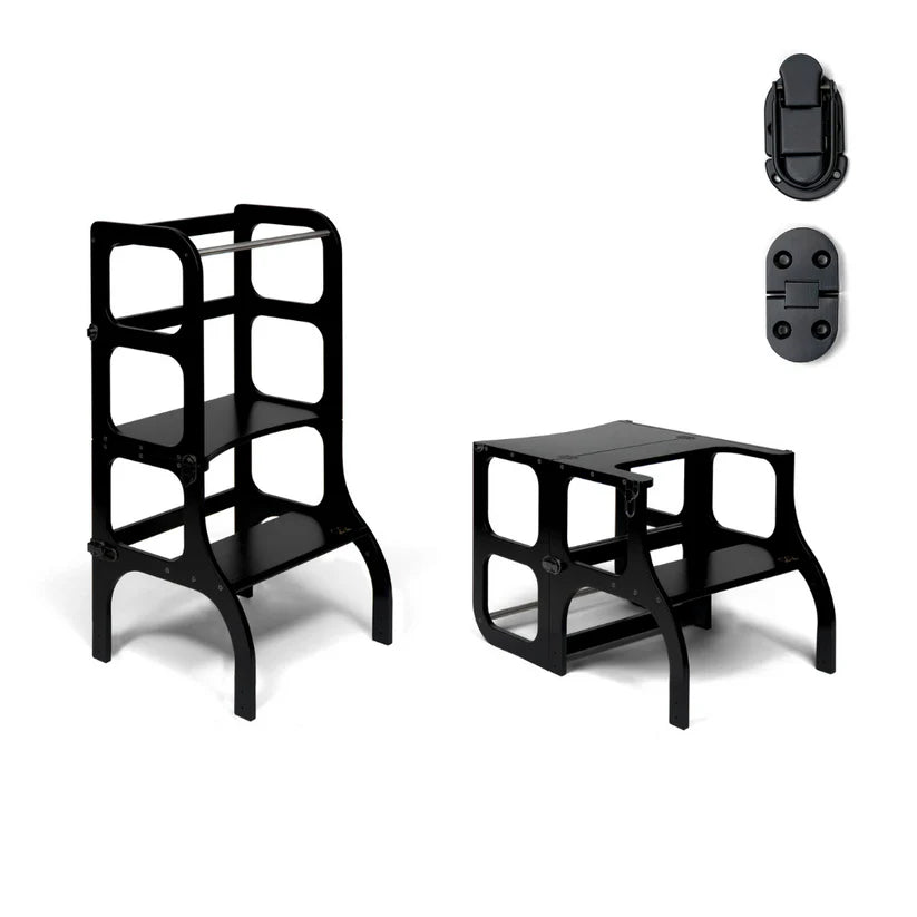 Ette Tete STEP’n’SIT® 2-i-1 læringstårn og bord – Sort