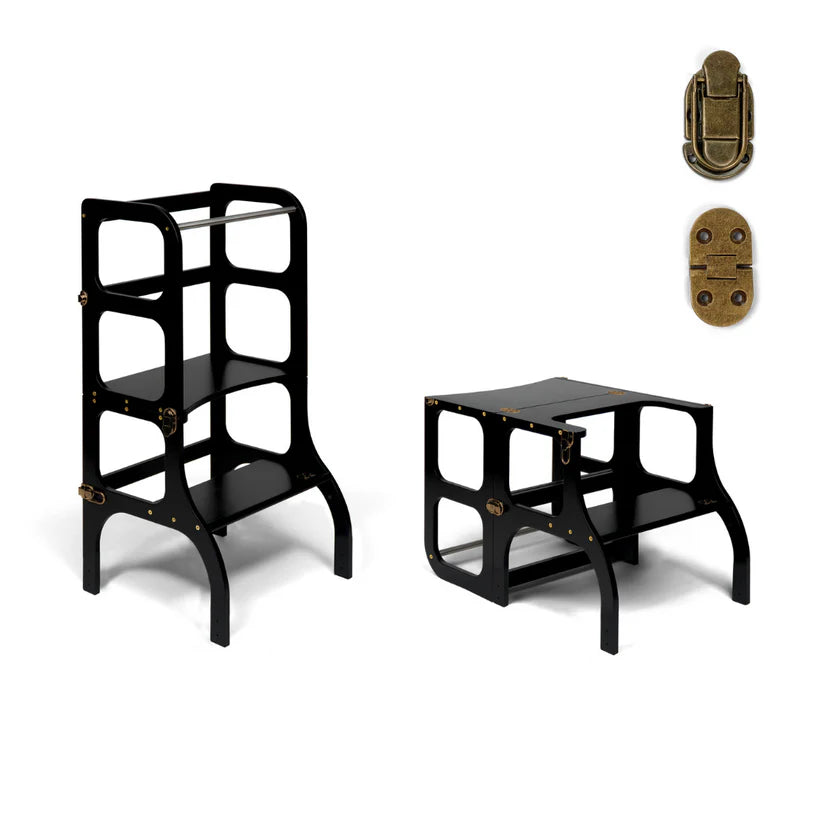 Ette Tete STEP’n’SIT® 2-i-1 læringstårn og bord – Sort