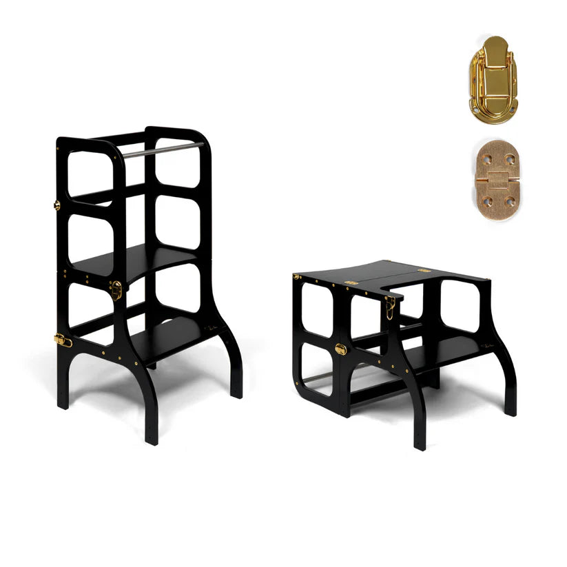 Ette Tete STEP’n’SIT® 2-i-1 læringstårn og bord – Sort