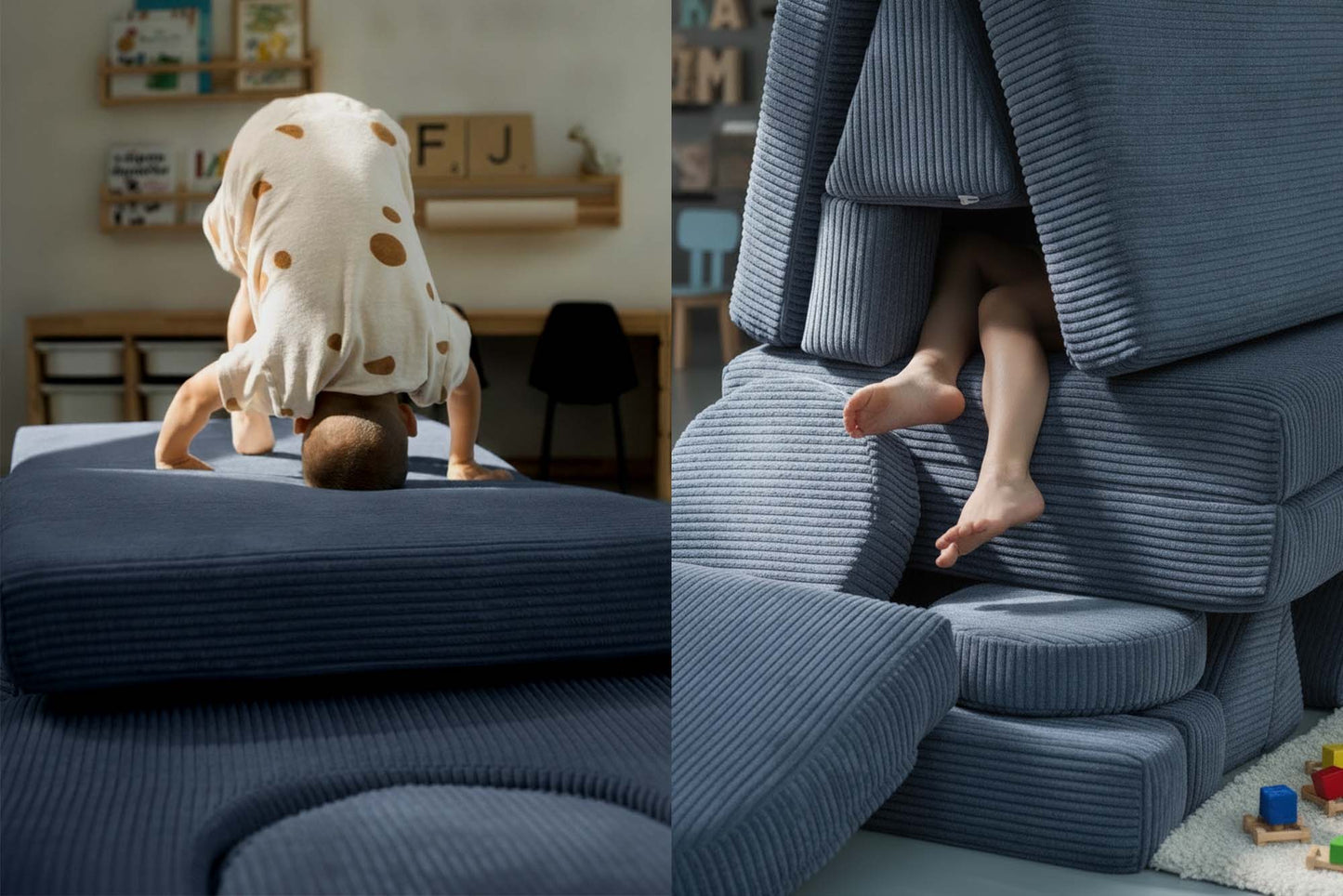 Shappy legesofa 160 cm - Pure Corduroy - Blueberry