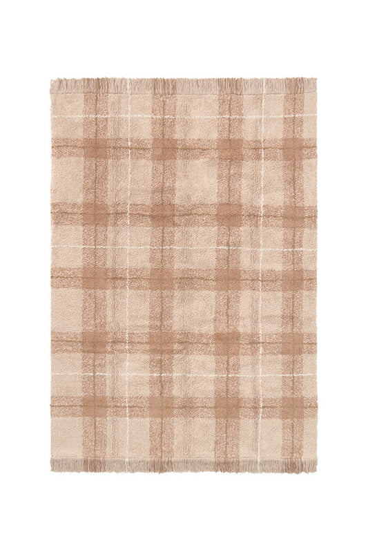 Lorena Canals vaskbart gulvtæppe Tartan Rose 90 x 120 cm – rosa