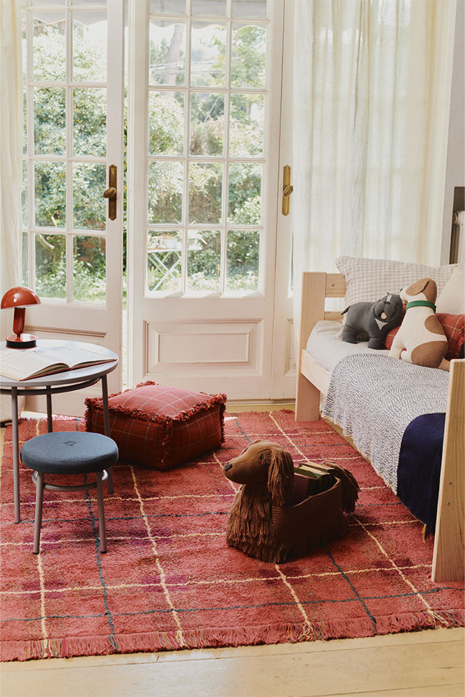 Lorena Canals vaskbart gulvtæppe Tartan Vintage Red 90 x 120 cm – rød