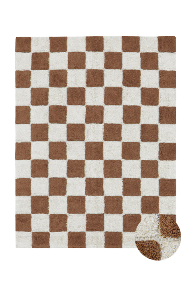 Lorena Canals vaskbart gulvtæppe Kitchen Tiles Toffee 140 x 200 cm
