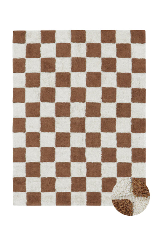 Lorena Canals vaskbart gulvtæppe Kitchen Tiles Toffee 140 x 200 cm