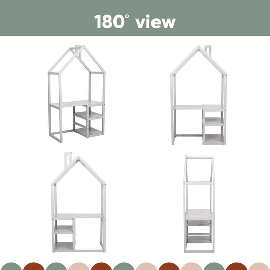 Sweet Home From Wood husformet skrivebord til børn – sort