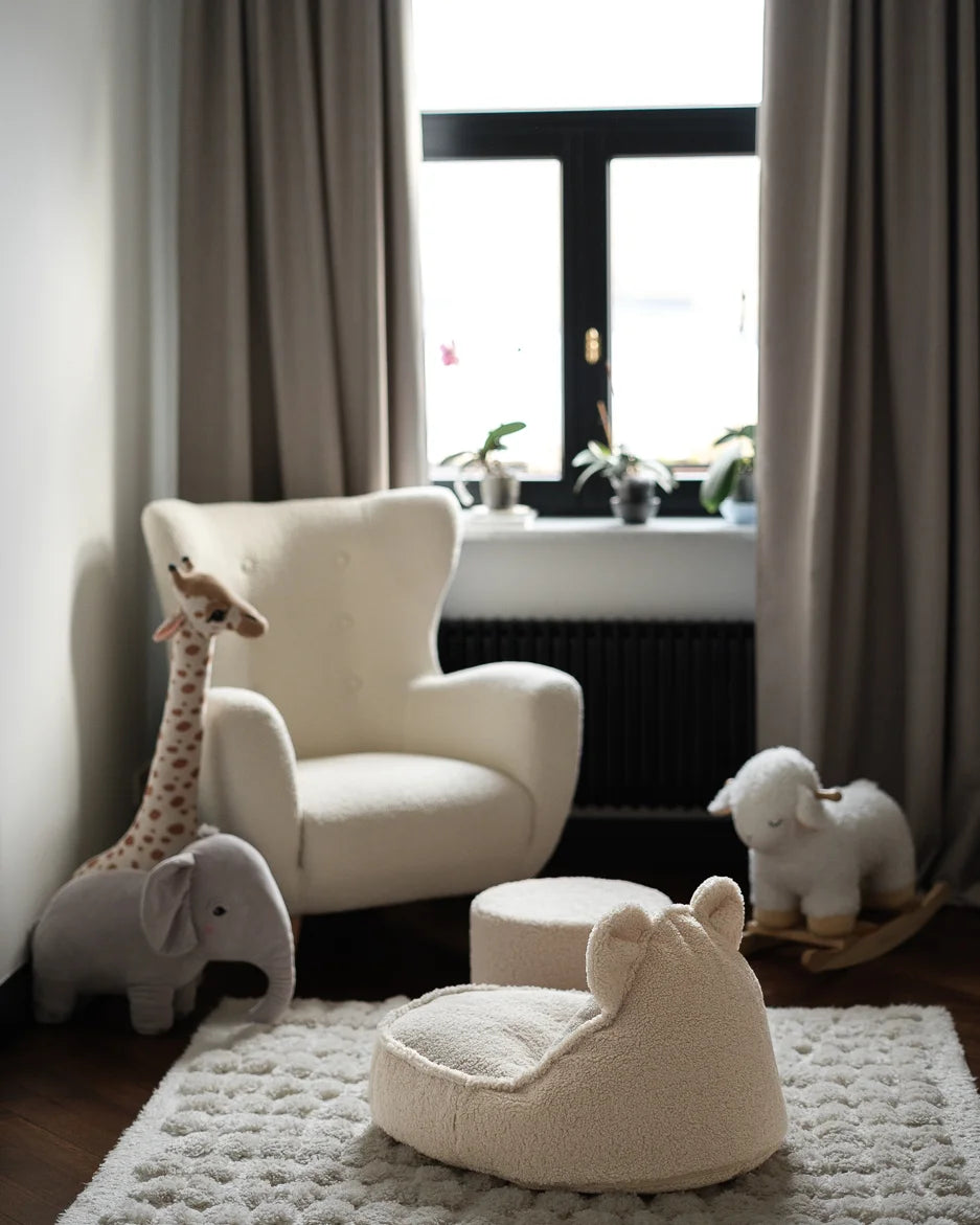 Wigiwama Bear sækkestol i teddy – Cream White