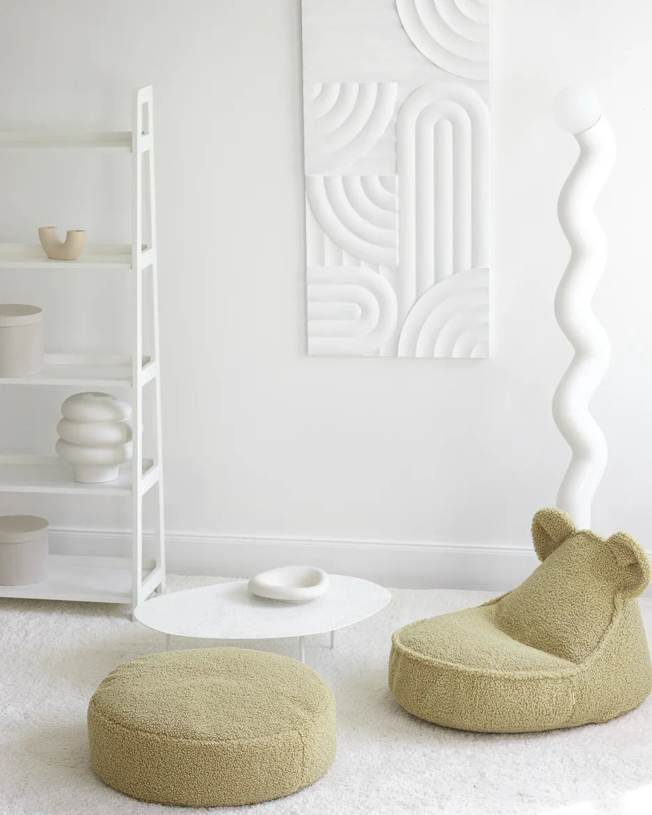 Wigiwama rund puf i teddy – Matcha