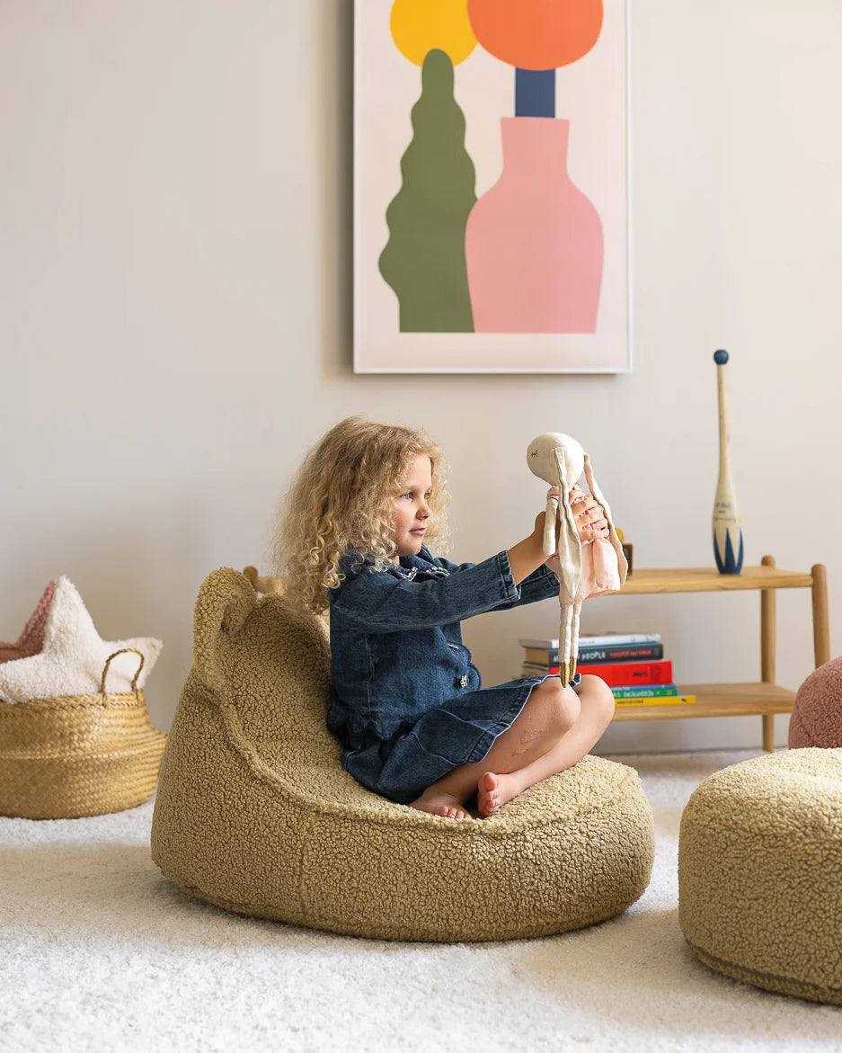 Wigiwama Bear sækkestol i teddy – Matcha