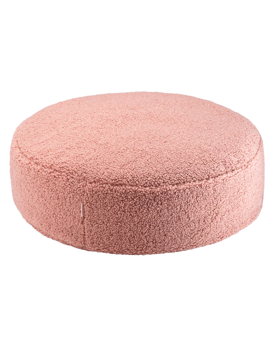 Wigiwama rund puf i teddy – Guava Pink