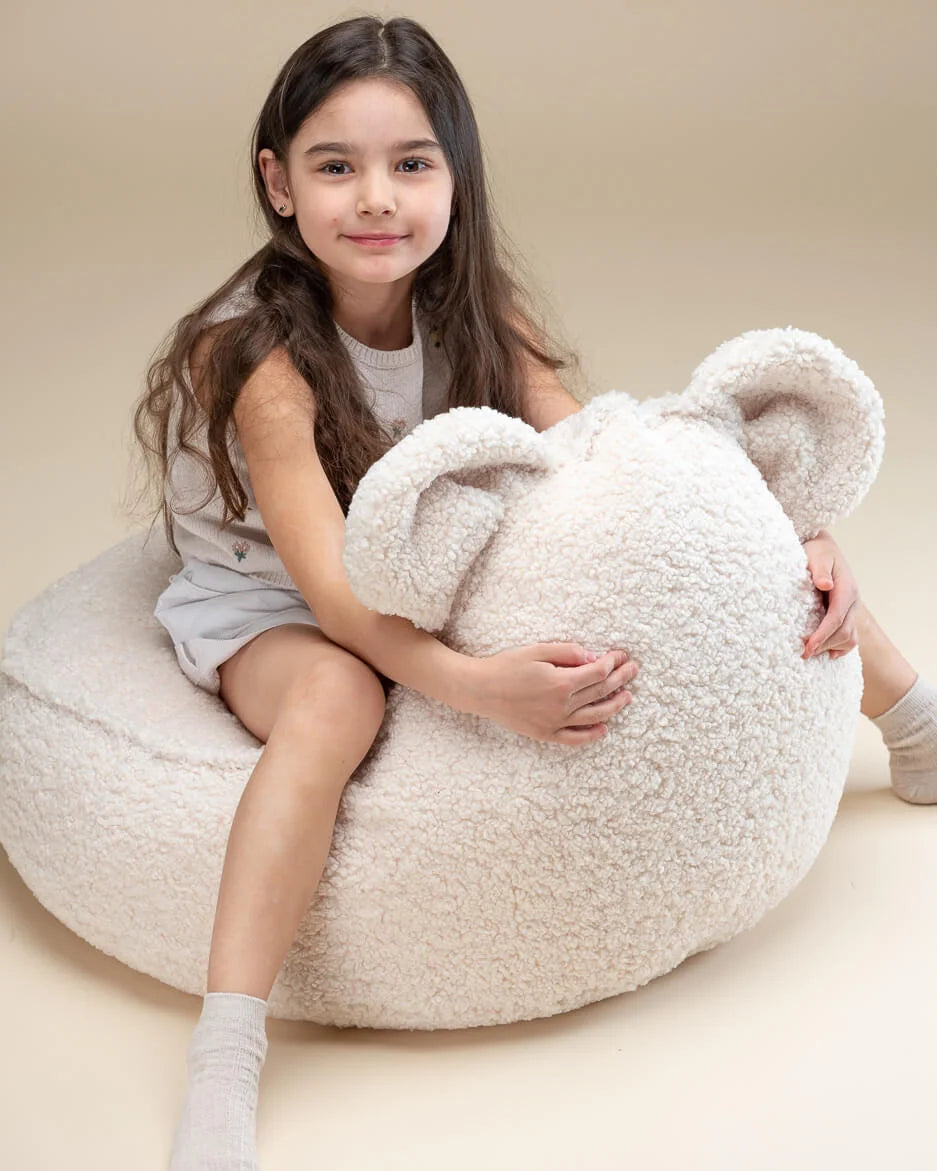 Wigiwama Bear sækkestol i teddy – Cream White