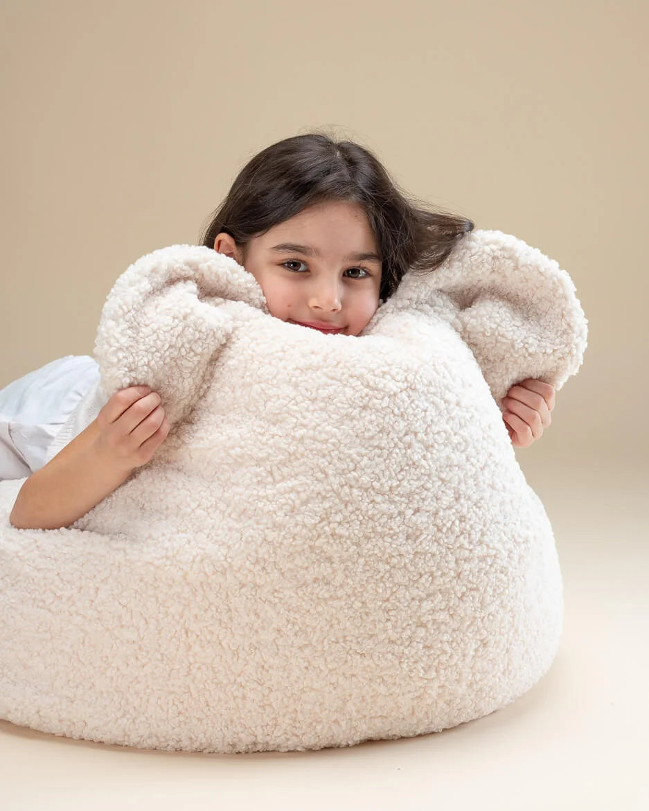 Wigiwama Bear sækkestol i teddy – Cream White