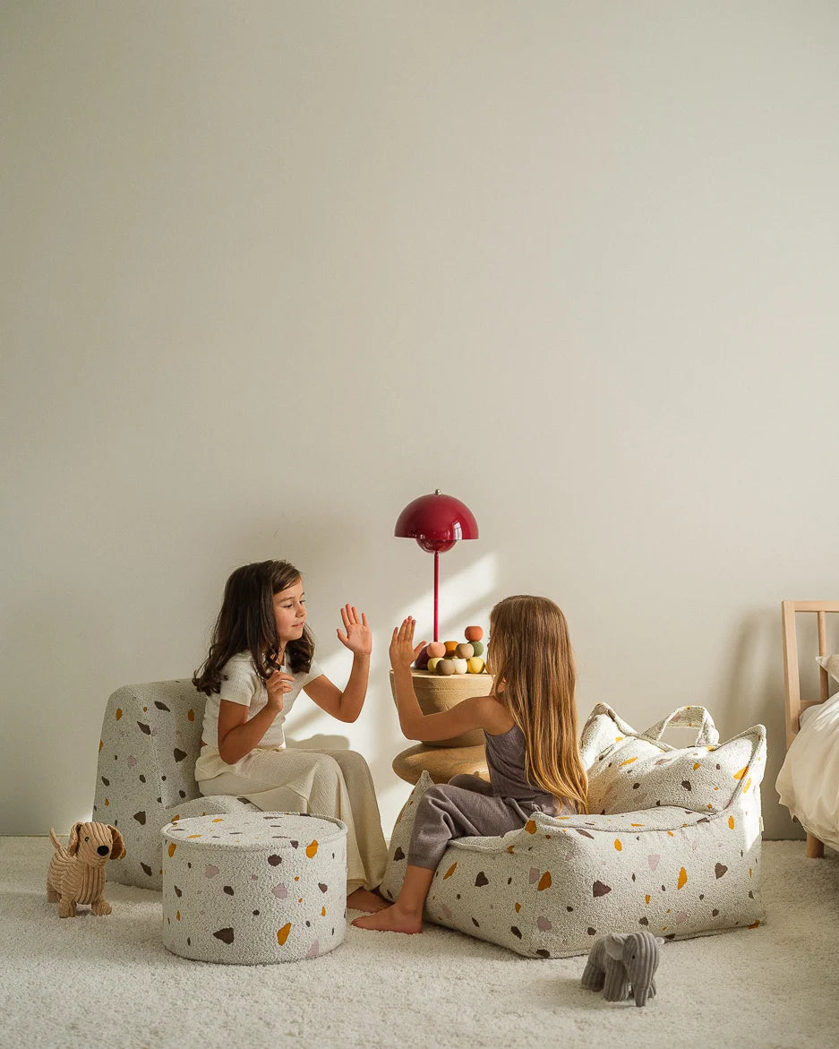 Wigiwama sækkestol i bouclé – Terrazzo Marble