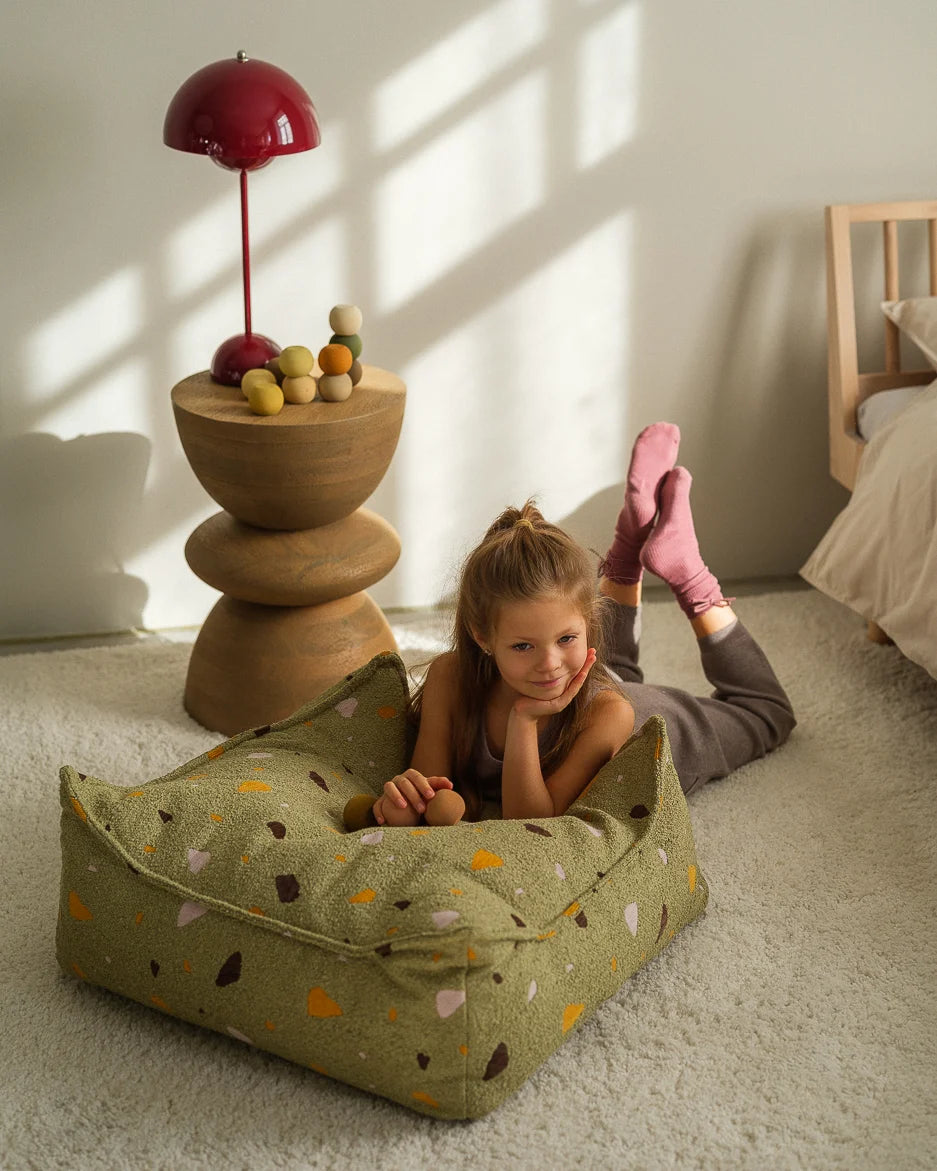 Wigiwama firkantet puf – Terrazzo Moss