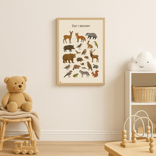Dyr i skoven – Plakat (35x50 / 50x70 cm)