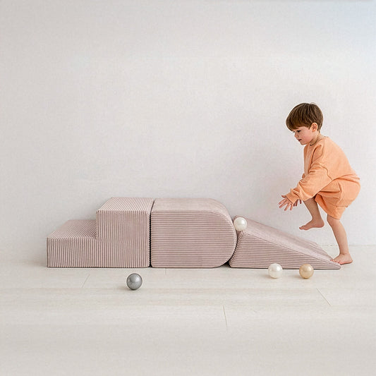 Plush Nest skumtrappe til boldbassin – premium fløjl – Pink