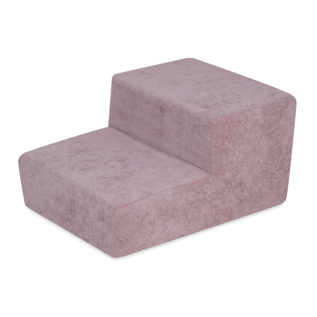 Plush Nest skumtrappe til boldbassin – premium chenille – Rosa