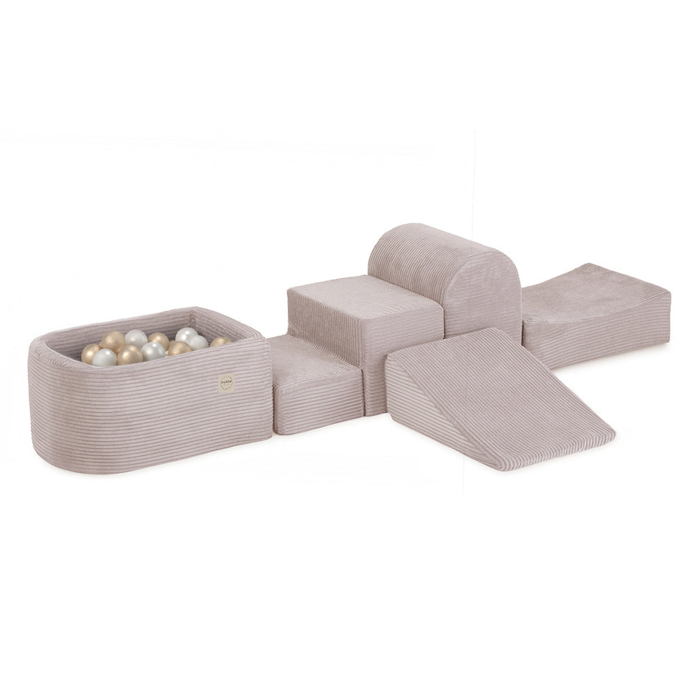 Plush Nest skumtrekant til boldbassin – premium fløjl – Pink