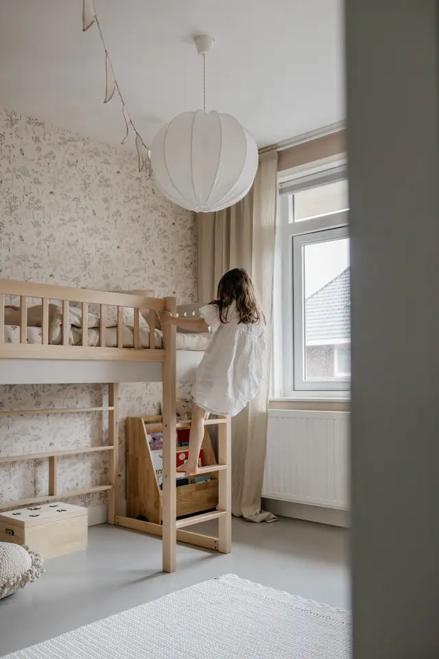 Wood Luck Design - Basic - halvhøj seng 90 x 200 cm – cashmere og bøgetræ