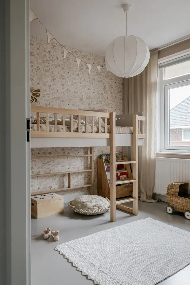 Wood Luck Design - Basic - halvhøj seng 90 x 200 cm – cashmere og bøgetræ