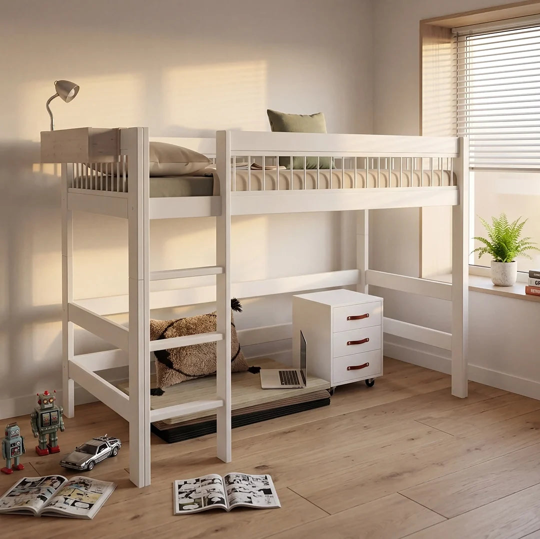 LIFETIME Kidsrooms Breeze højseng med stige 90 x 200 cm – 152 cm
