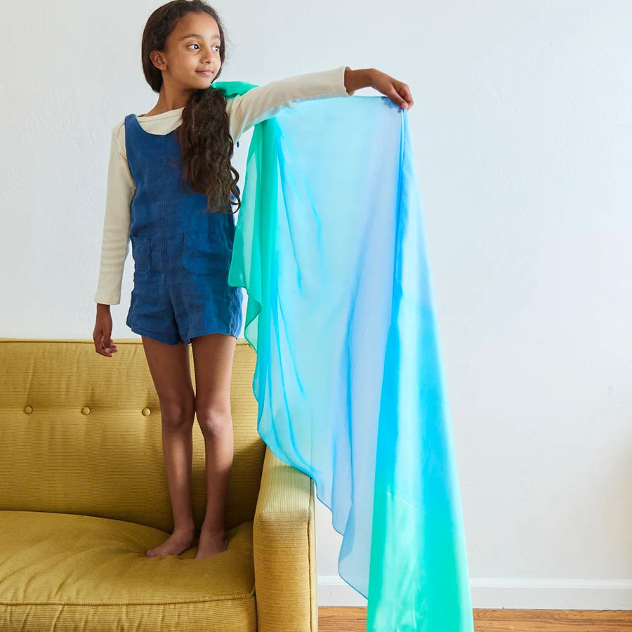 Sarah's Silks Giant legesilke 190 x 89 cm – Hav