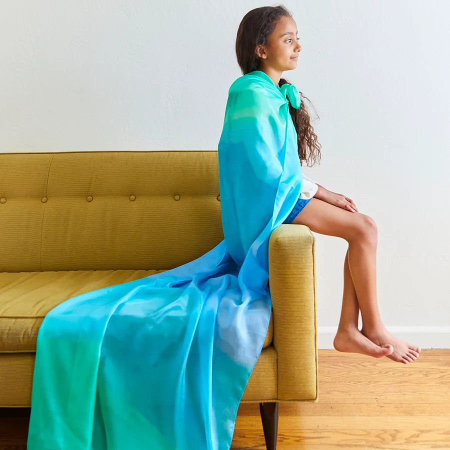 Sarah's Silks Giant legesilke 190 x 89 cm – Hav
