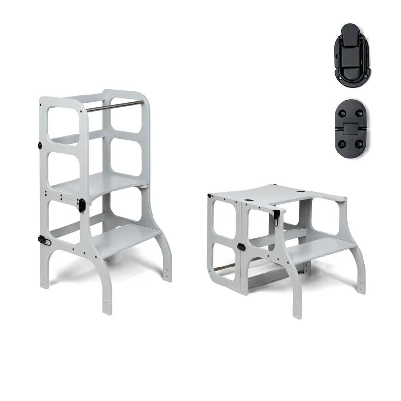 Ette Tete STEP’n’SIT® 2-i-1 læringstårn og bord – Grå