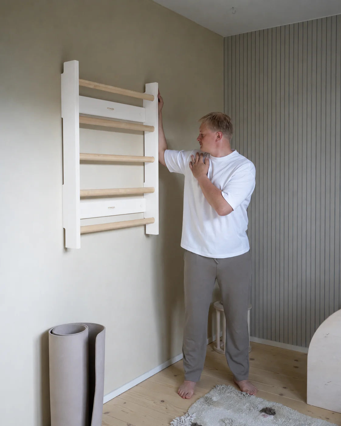 FitWood HONKA Vægribbe 105 cm - hvid/birk