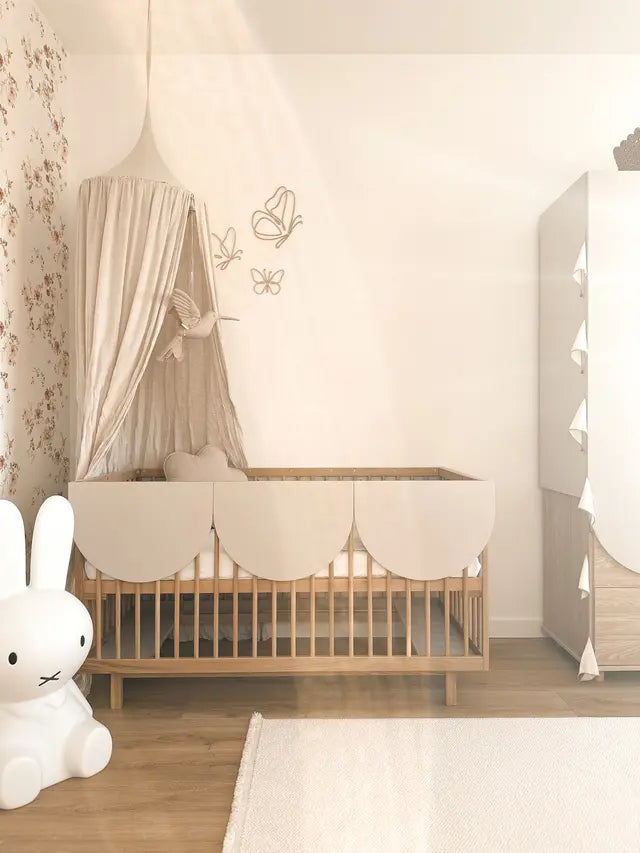 Wood Luck Design - Bloom - tremme-/juniorseng 70 x 140 cm – cashmere & egetræ