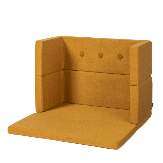 by KlipKlap KK Play Fold legesofa og boldbassin Square – Sennep