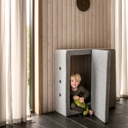 by KlipKlap KK Play Fold legesofa og boldbassin Square – Multigrå med grå