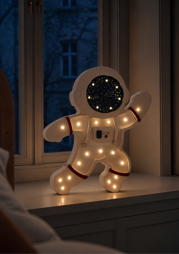 Little Lights Astronaut børnelampe i træ 40 cm – Milky Way