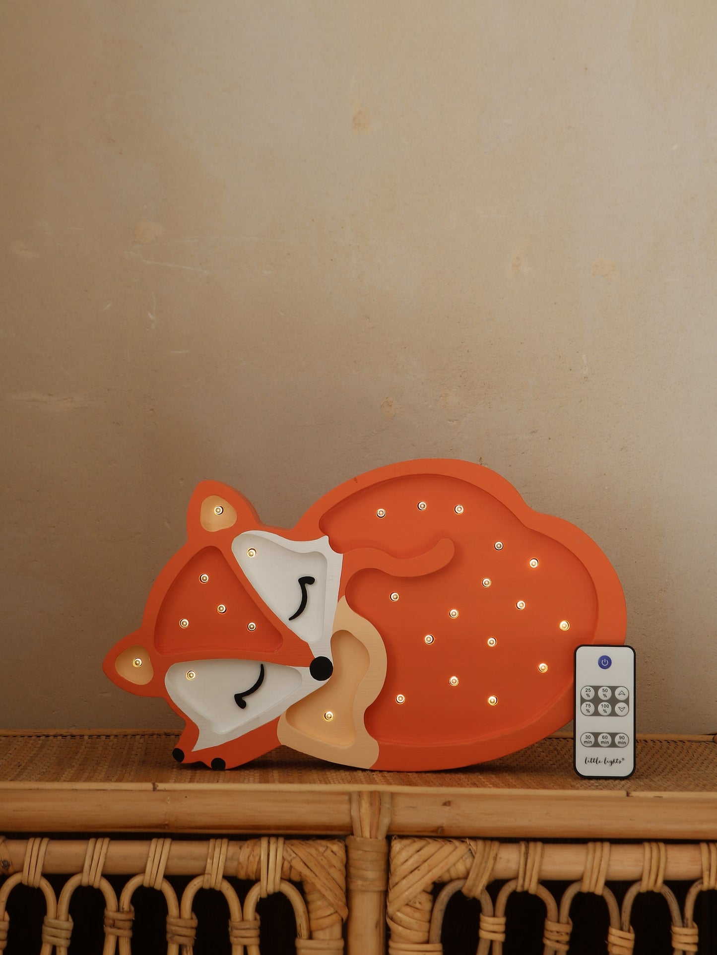 Little Lights Fox lampe i træ - flere farver