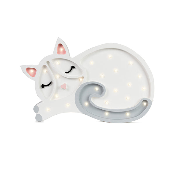 Little Lights Cat lampe i træ - flere farver