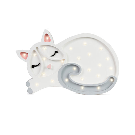 Little Lights Cat lampe i træ - flere farver