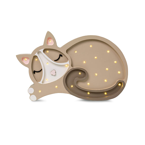 Little Lights Cat lampe i træ - flere farver