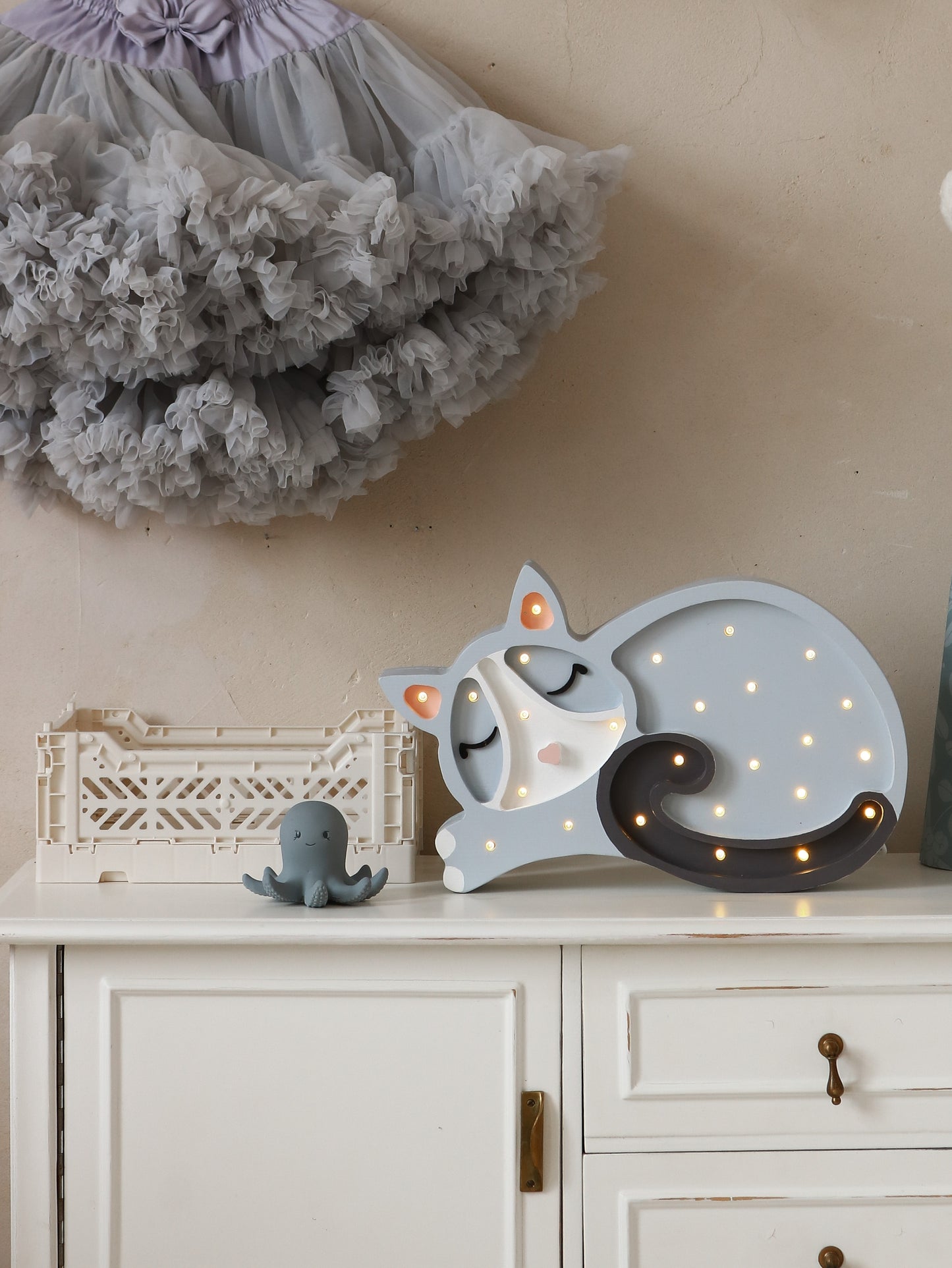 Little Lights Cat lampe i træ - flere farver