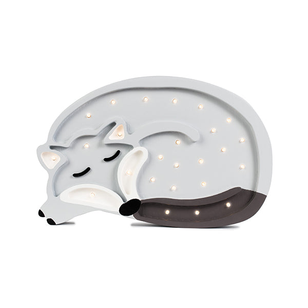 Little Lights Wolf lampe i træ
