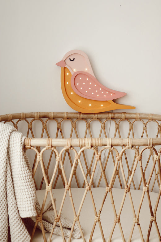 Little Lights Bird lampe i træ - flere farver