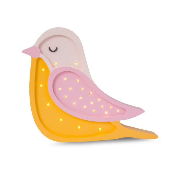 Little Lights Bird lampe i træ - flere farver