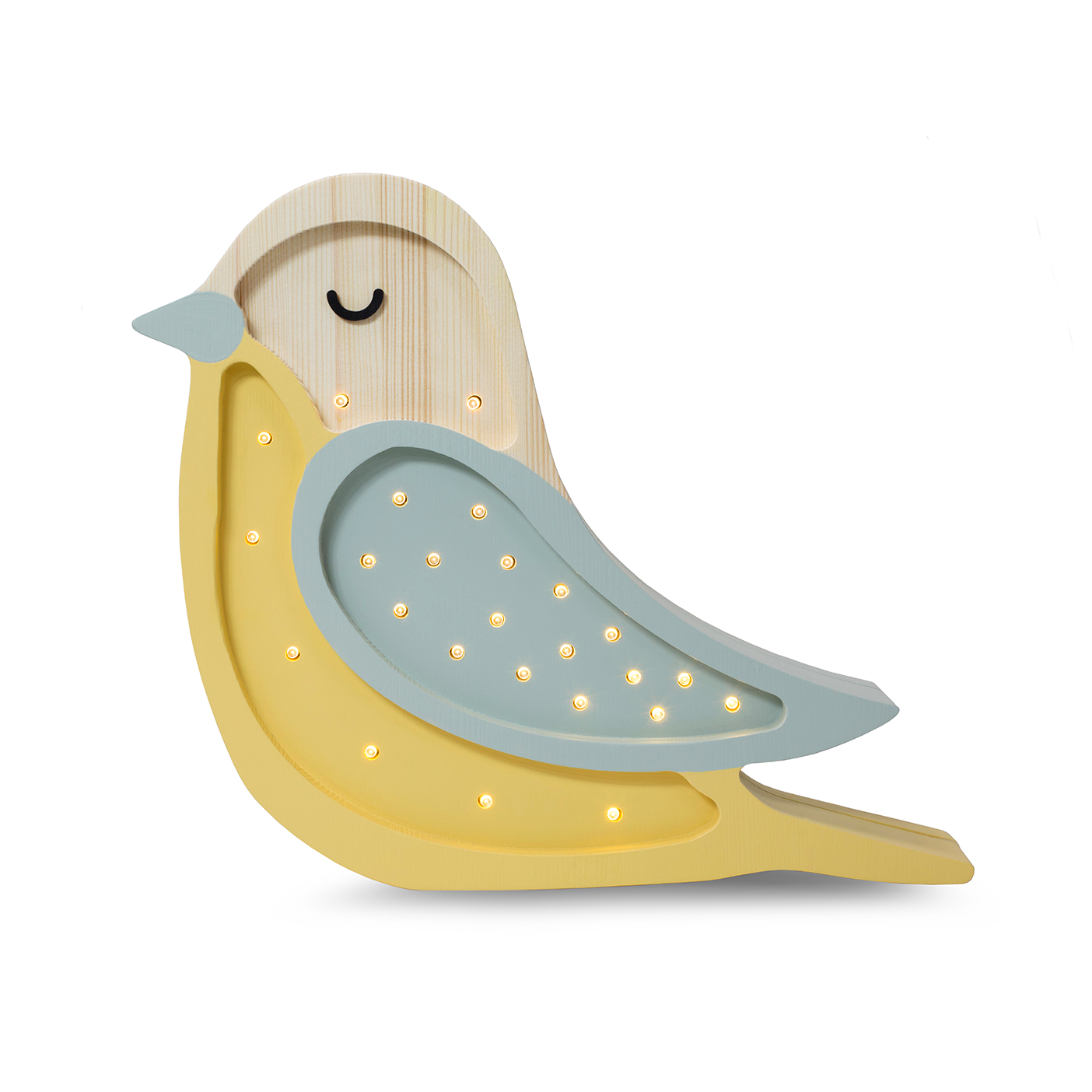 Little Lights Bird lampe i træ - flere farver